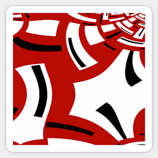 White and black on red III Sticker